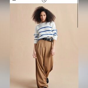 La ligne mini marina sweater. Cream and cobalt.